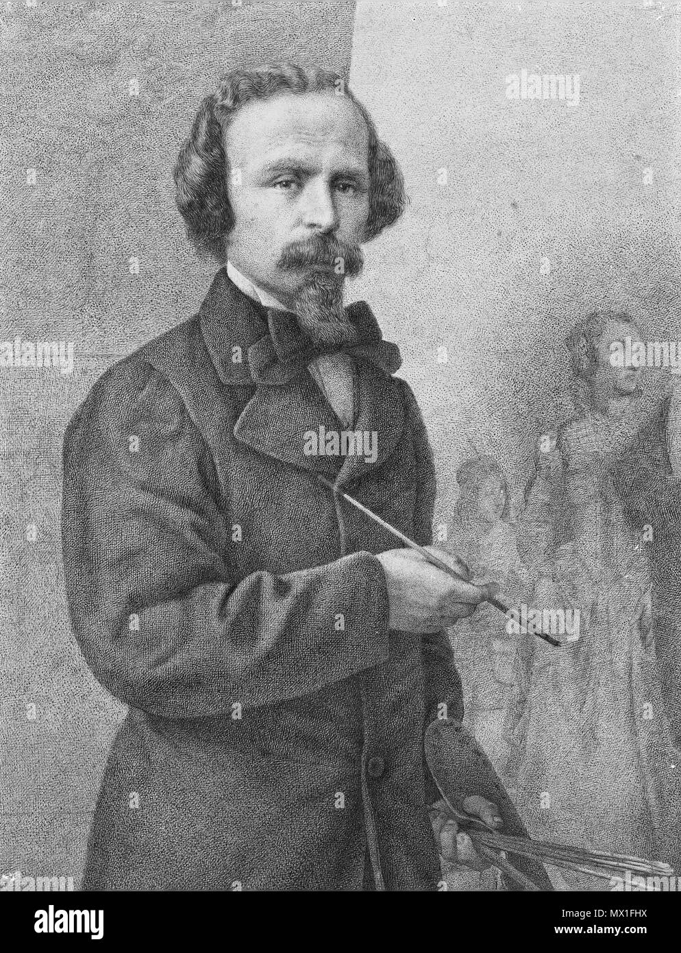 . Englisch: Francesco Coghetti (1802-1875) - Selbstportrait Bleistift und Weiß auf Papier 50 x 39 cm. 19. Francesco Coghetti (1802-1875) 215 Francesco Coghetti von Francesco Coghetti (1802-1875) Stockfoto