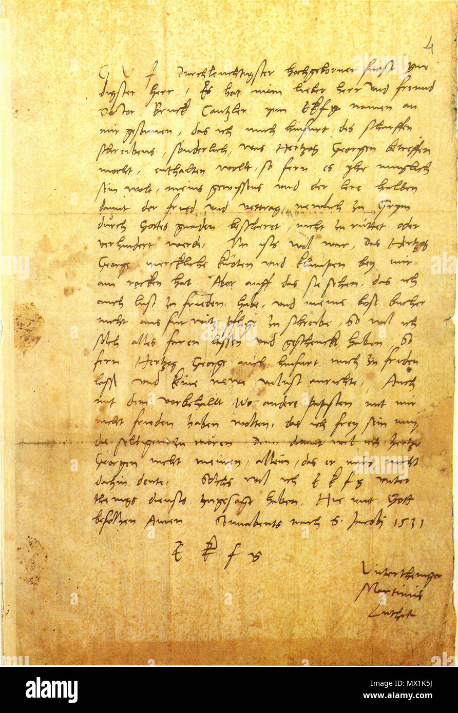 Englisch Autogramm Schreiben Von Martin Luther Im Brief Sammlung