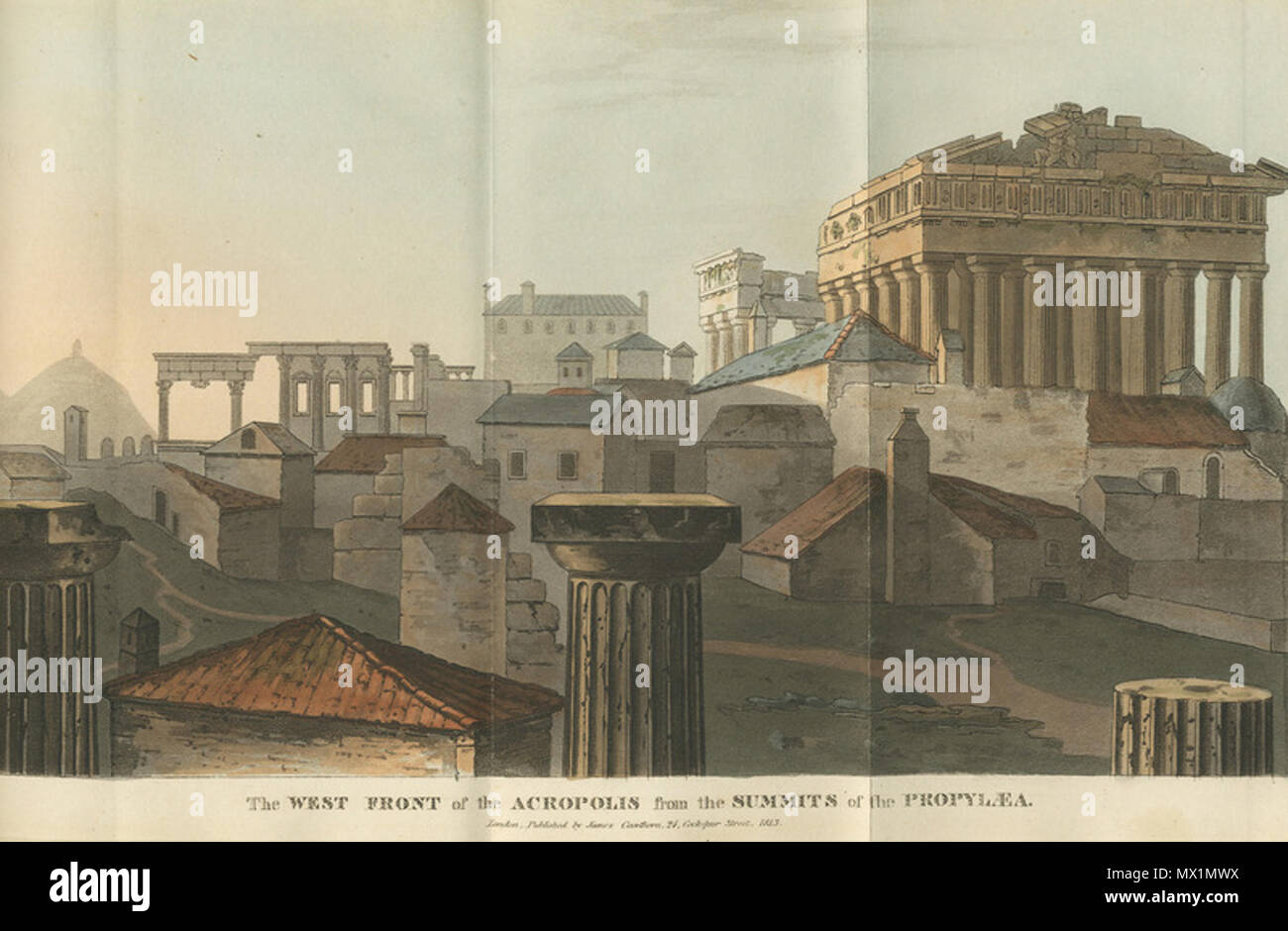 . Englisch: Der Westen vor der Akropolis von den Gipfeln der Propyläen - John Cam Hobhouse Herrn Broughton - 1813. 1813. John Hobhouse, 1. Baron Broughton (1786-1869) Alternative Namen Sir John Hobhouse; John Cam Hobhouse Beschreibung britischer Politiker und Dichter Geburtsdatum / Tod 27 Juni 1786 3 Juni 1869 Ort der Geburt / Todes Bristol Bristol Standort London Authority control: Q 332595 VIAF: 56611273 ISNI: 0000 0001 1063 8065 50048870 LCCN: n NLA: 49783423 GND: 117525553 WorldCat 602 der Westen vor der Akropolis von den Gipfeln der Propyläen - hobhouse John Ca Stockfoto