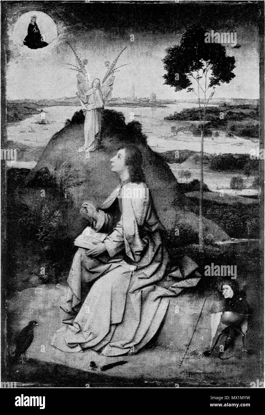 . Nederlands: De heilige Johannes de Evangelist. ca. 1488. Hieronymus Bosch (ca. 1450-1516) Alternative Namen Hieronymus Bosch, Hieronymus van Aken, Hieronymus van Aeken, Hieronymus Anthonissoen van Aken Beschreibung flämischen Maler und Zeichner Geburtsdatum / Tod ca. 1450 9. August 1516 (begraben) Ort der Geburt / Todes 's-Hertogenbosch 's-Hertogenbosch Arbeiten Zeitraum 1474-1516 Arbeit Lage 's-Hertogenbosch Authority control: Q 130531 VIAF: 76401424 ISNI: 0000 0001 2102 478 X ULAN: 500000759 79004071 LCCN: n NLA: 35020462 WorldCat 537 der heilige Johannes der Evangelist von Hieronymus Bosc Stockfoto