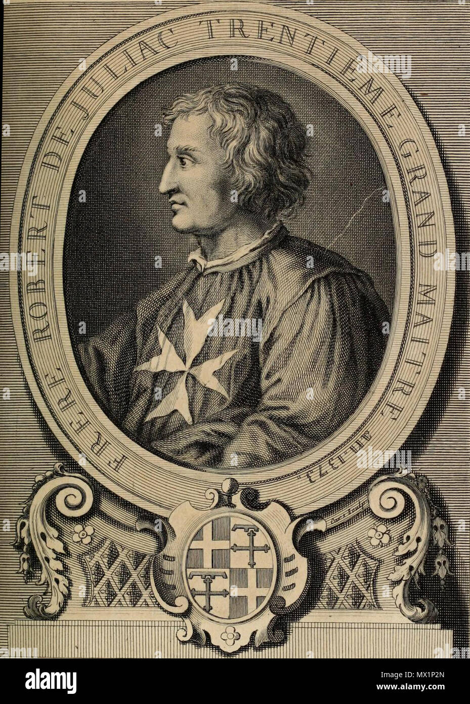 . Français: Grand maître de l'ordre de Saint-Jean de Jérusalem. 21 Mai 2016, 02:35:32. Abbé Vertot 524 Robert de Juliac Stockfoto