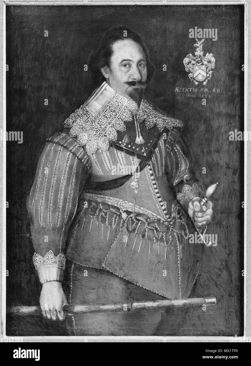 Grh 2595 sv 321 John Chamberlain (död 1642), kapten - Nationalmuseum - 39730 Stockfoto