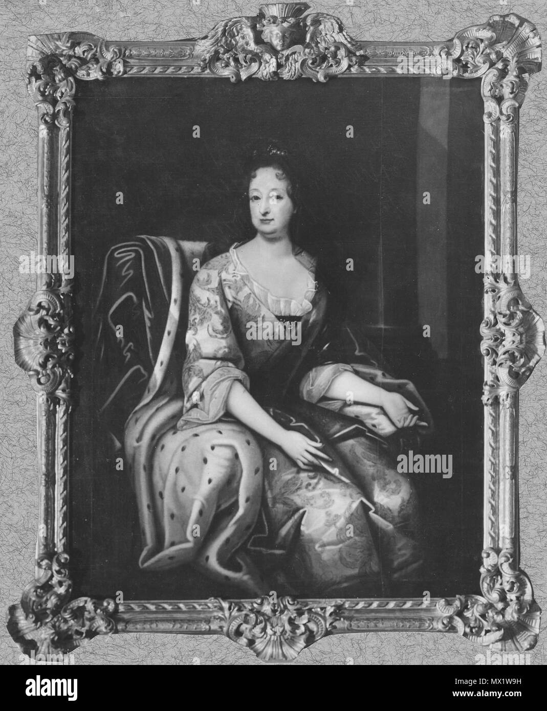 Grh 1220 sv 435 Möjligen Sofia Charlotta, 1668-1705, Prinsessa av-Pfalz, hertiginna av Braunschweig-Lüneburg - Nationalmuseum - 15890 Stockfoto