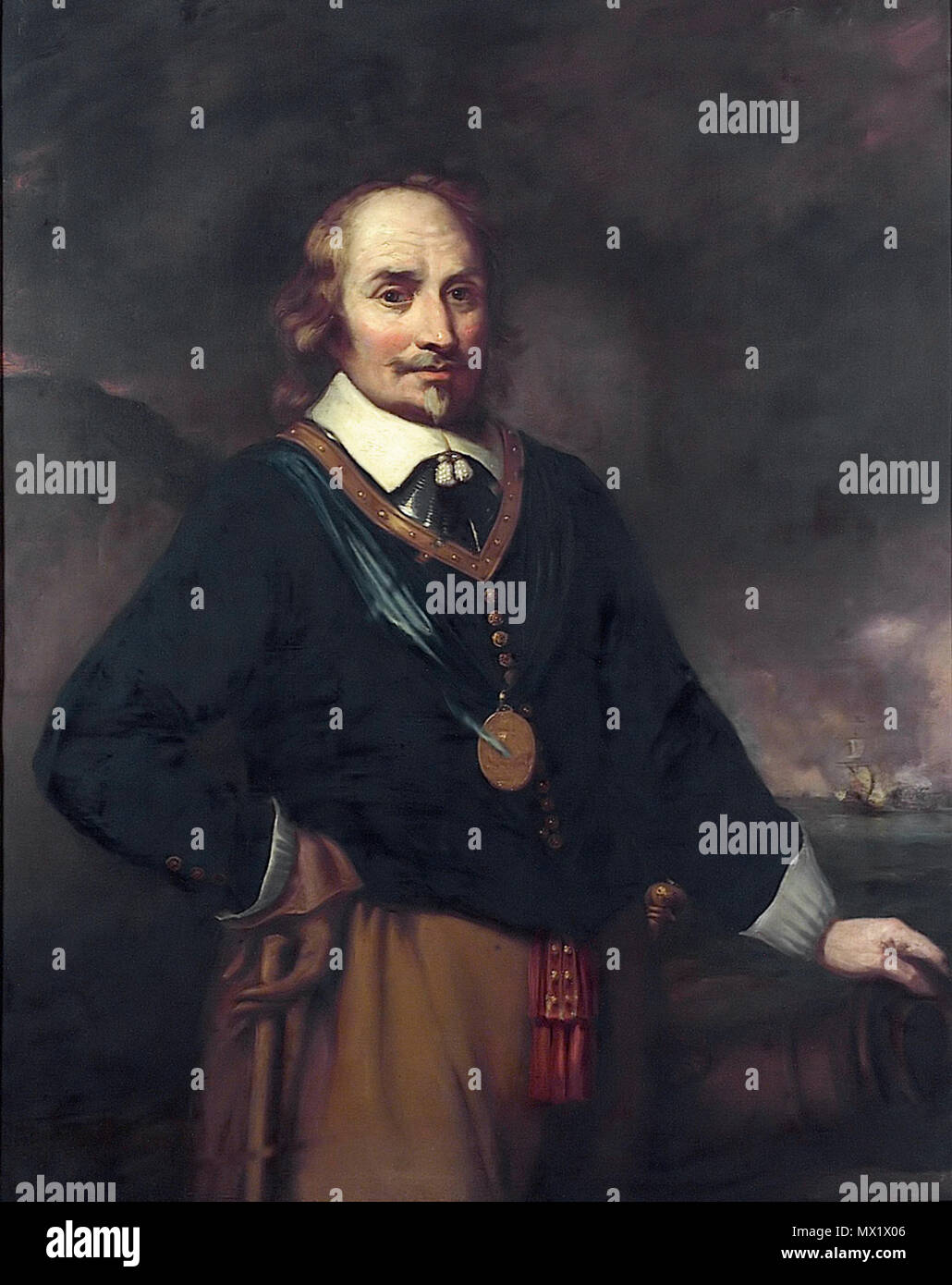 . Englisch: Maarten Harpertszoon Tromp, 1597-1653, nach einem Stich von Jan Lievensz. . Diese Datei fehlt, Informationen zum Autor. 385 Maarten Harpertszoon Tromp Stockfoto