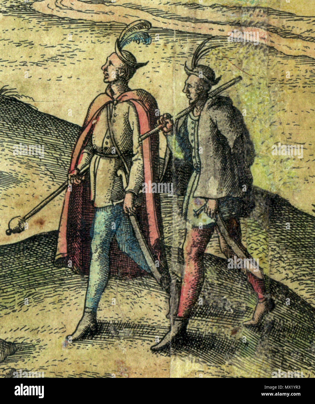 . Ungarische Haiduks, Ende des 15. Jahrhunderts (Detail). Ende des 15. Jahrhunderts 288 ungarische Haiduks, Ende des 15. Stockfoto