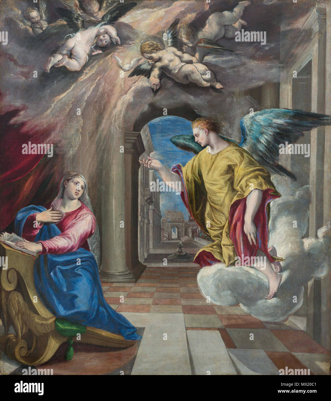 352 L'Anunciació, Doménikos Theotokópoulos (El Greco), segle XVI. Stockfoto