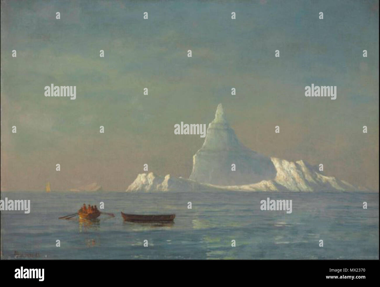 . Eisberge. Circa 1883 gemalt. 32 Albert Bierstadt Eisberge Stockfoto
