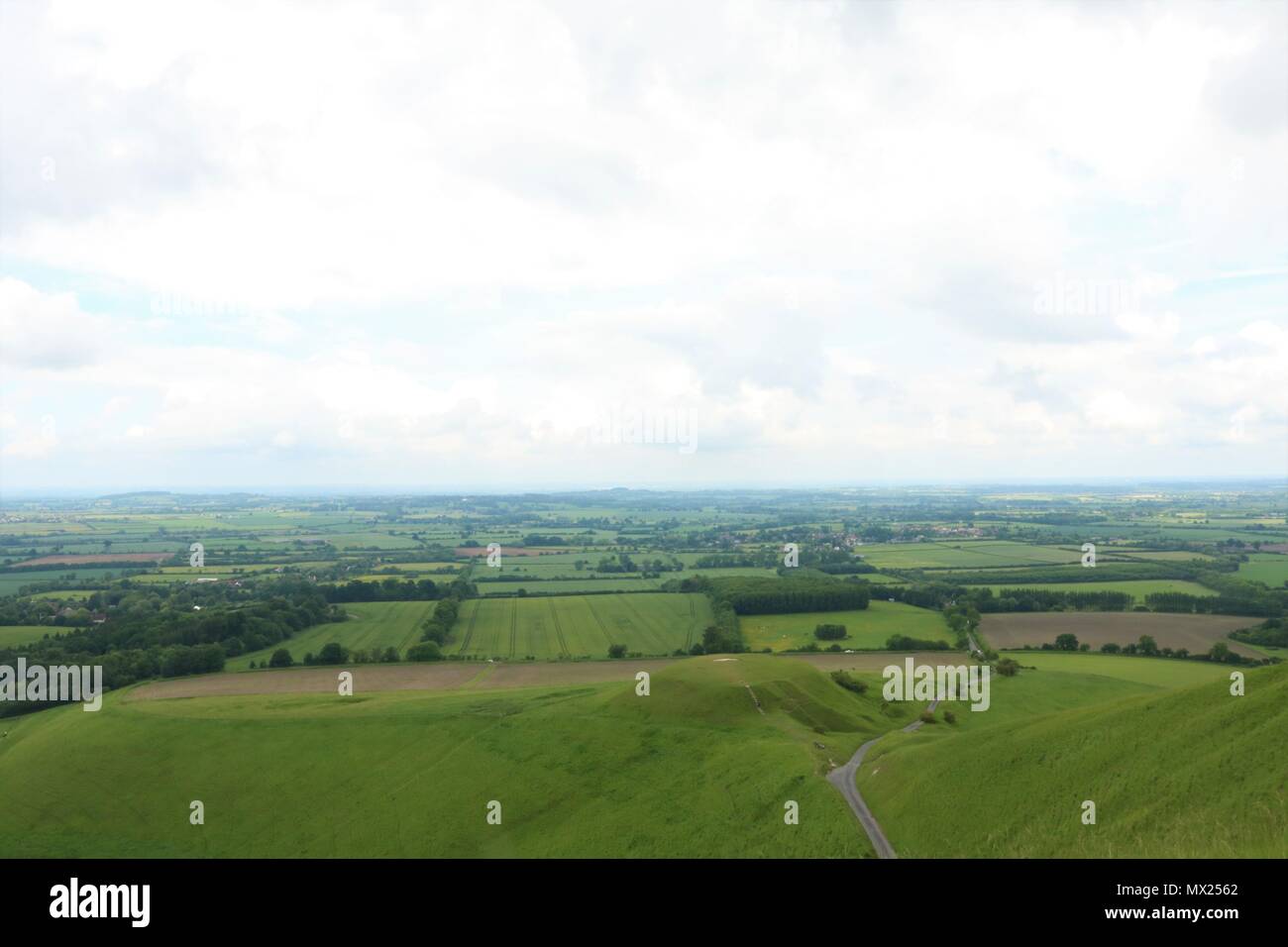 Schönen Grafschaft Oxfordshire in Uffington vom White Horse Hill, Großbritannien Stockfoto