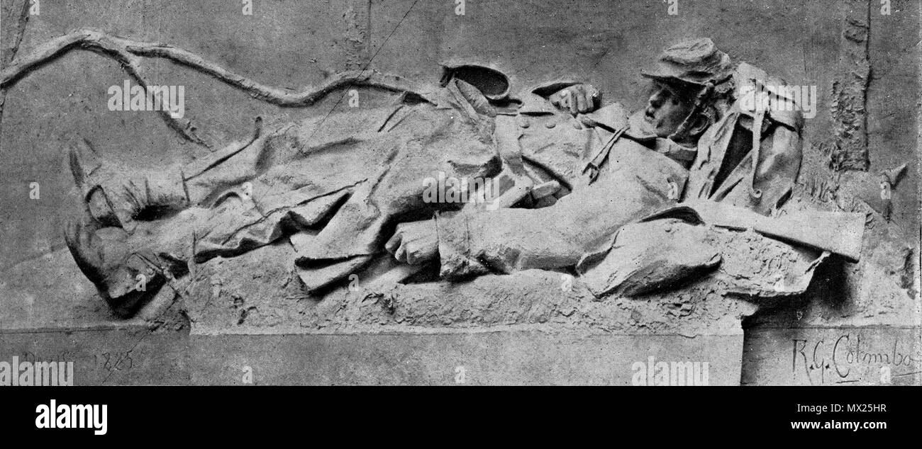 . Français: Pro Patria, bas-relief de Plâtre par Renzo Colombo (1885), Exposé au Salon des Artistes français de 1885 (N° 3512). 21 Januar 2013, 10:36:12. Foto X.503 Pro Patria Stockfoto