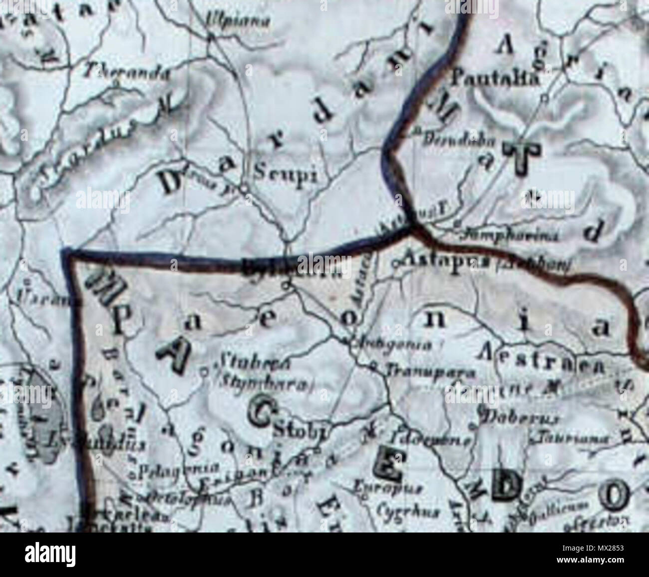 . Englisch: paionia von Orgis Terrarum Antiquus 1861. 24 Oktober 2013, 16:47:34. Orbis Terrarum antiquus 1861 463 Paeonia aus Graecia terrarum antiquus 1861 Stockfoto