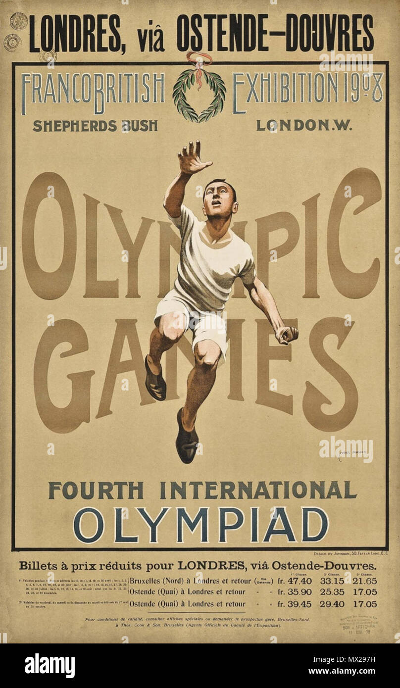 . Englisch: 1908 VIERTE INTERNATIONALE OLYMPIADE. 1908. Unbekannt 12 1908 VIERTE INTERNATIONALE OLYMPIADE Stockfoto