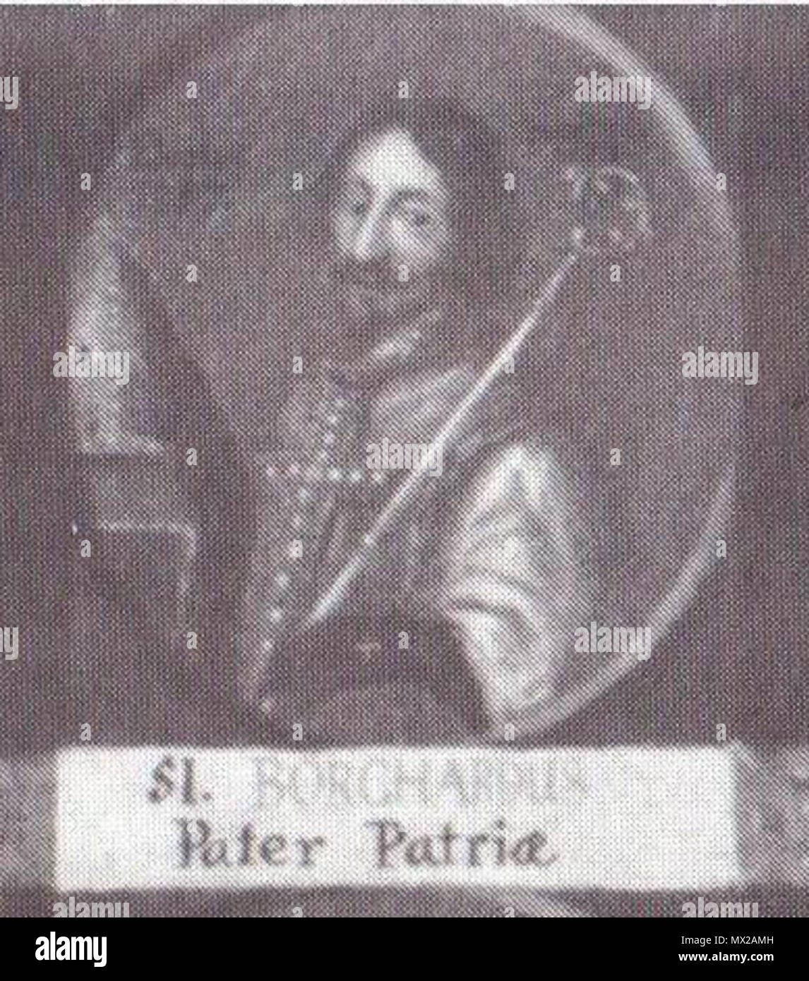 . English: Burchard von Hildesheim. 21 August 2013, 15:03 (UTC). Die Hildesheimer Bischöfe von Gunthar bis Franz Egon.jpg:? Abwandlung: Rabanus Flavus 17 51 Burchard Stockfoto