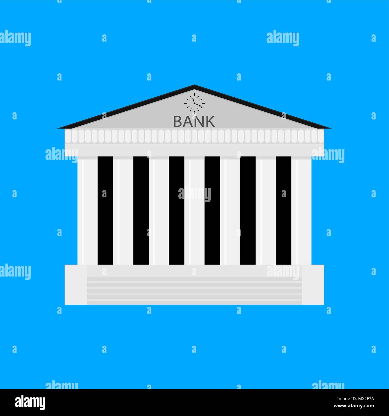 Bank buildiing isoliert. Architektur Bank, Finanzinstitut, architektonische klassische Fassade. Vector Illustration Stock Vektor