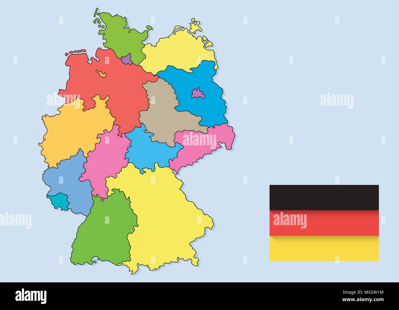 Vektor Design der deutschen Länder Karten region Stock Vektor