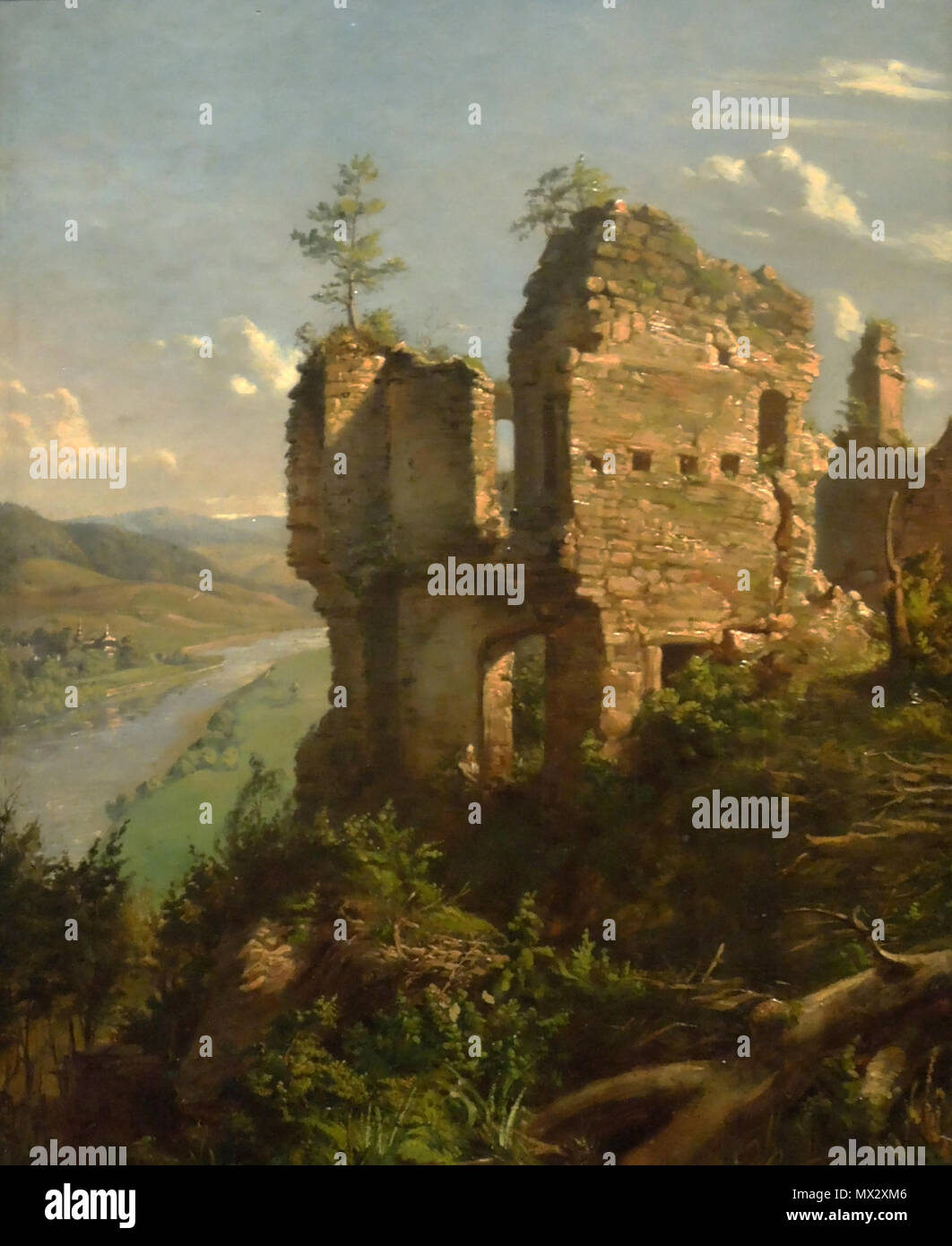 . Ruinen von Sobieniu Schloss. Polnisch: Ruiny zamku w Sobieniu. 1859. Andrzej Grabowski (1833-1886) 532 Ruiny zamku w Sobieniu - Andrzej Grabowski Stockfoto