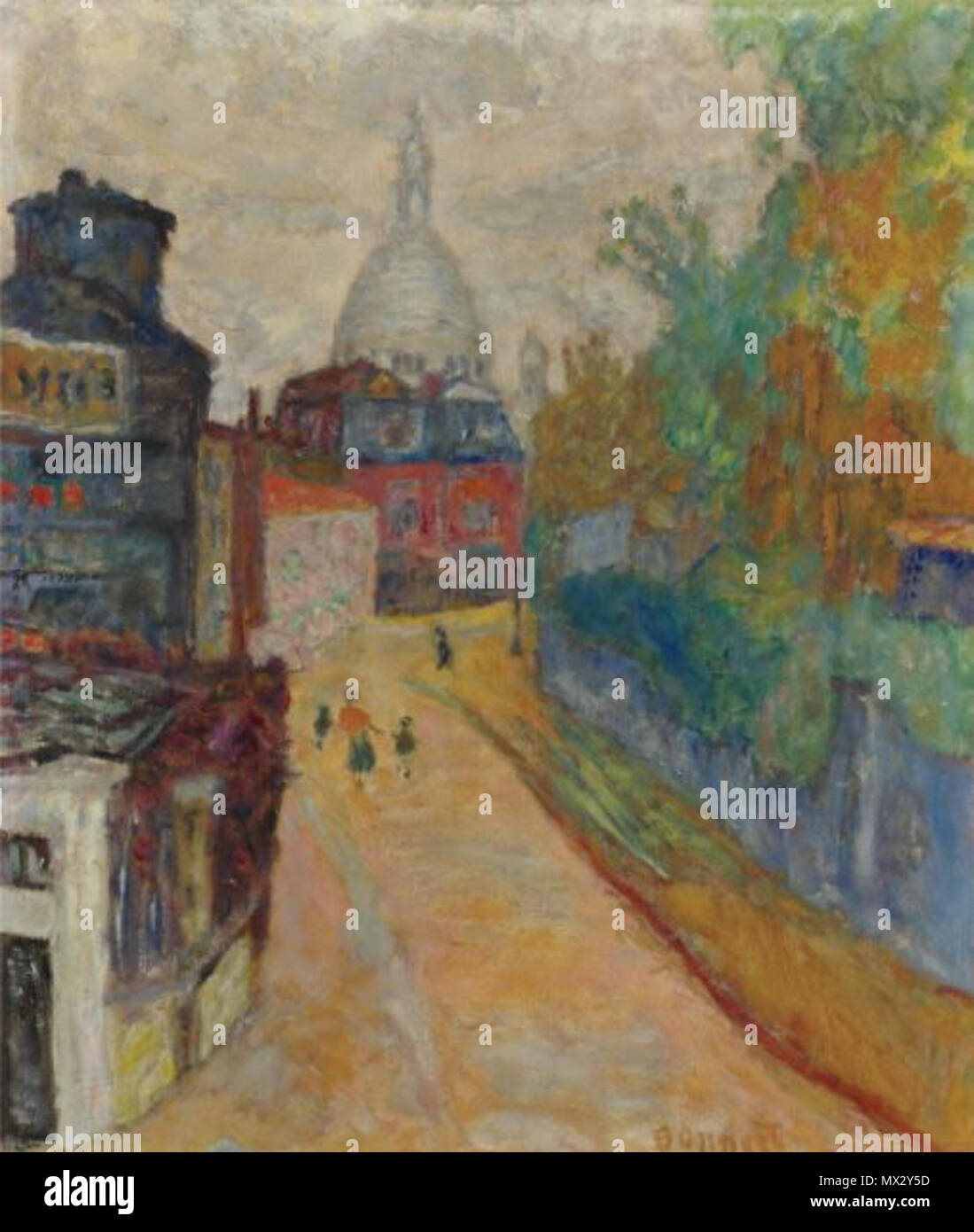 532 RUE À MONTMARTRE, Le Sacré-coeur Stockfoto