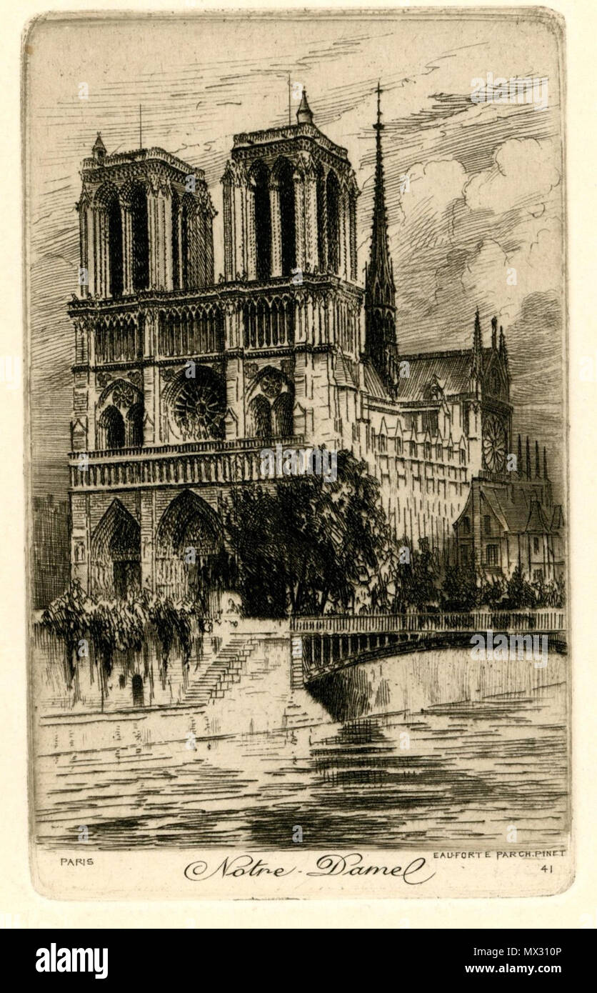 . Français: Paris, Notre-Dame-eau-forte de Charles Pinet (série PARIS 41). 20 April 2013, 15:07:16. Charles Pinet (1867 - 1932) Alternative Namen Charles F. Pinet Beschreibung Französische Maler Geburtsdatum / Tod 22. Januar 1867, am 10. August 1932 Ort der Geburt / Todes Paris, Frankreich Paris, Frankreich Arbeitsort Niederlande (1900 - 1925), Haarlem (1900 - 1925) Kontrolle: Q 2960017 VIAF: 220256210 SUDOC: 111639557 RKD: 95906 468 PARIS 41 Notre-Dame Stockfoto