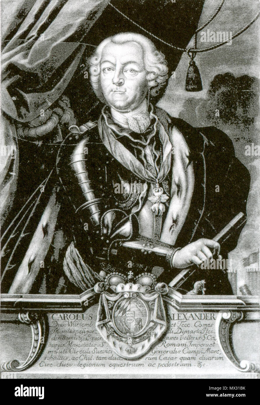 . Herzog Carl Alexander von Württemberg (1684-1737) Schabkunstblatt. Ferdinand Stenglin 5 165 Carl Alexander Stockfoto