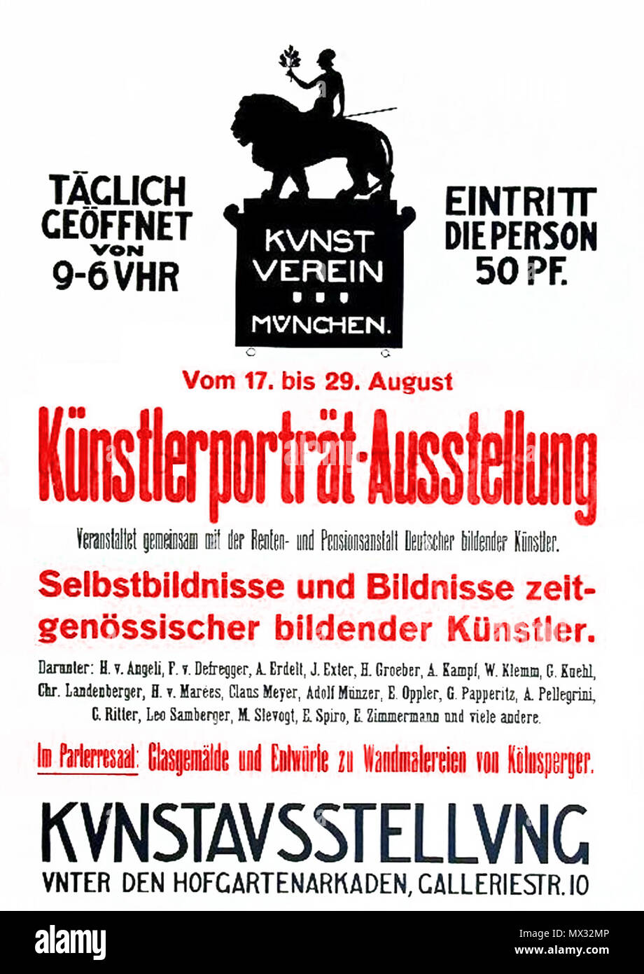 . Englisch: Poster der Münchner Sezession, 1910. 15 Dezember 2013, 17:28:17 unbekannt, um 1910 550 Secession-muenchen - Plakat Stockfoto