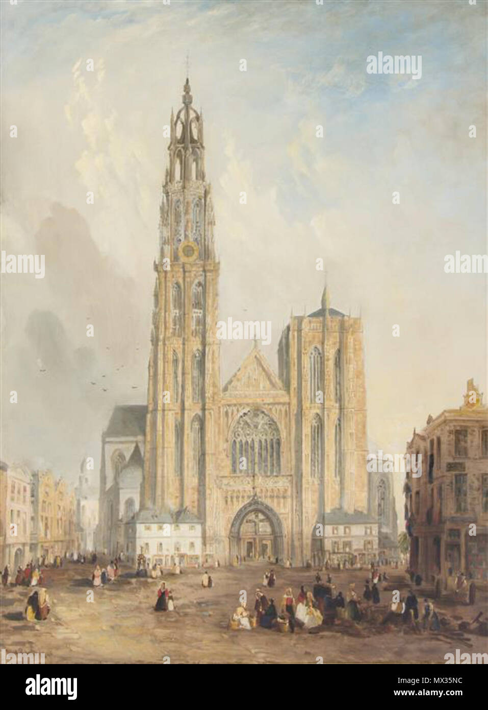 . Englisch: die Kathedrale, bevor der Turm wurde im Jahre 1863 ausgebaut. 1840. Die Arbeiten von David Roberts, RA 1796-1864 23 Abbeville Kathedrale 1840 Stockfoto