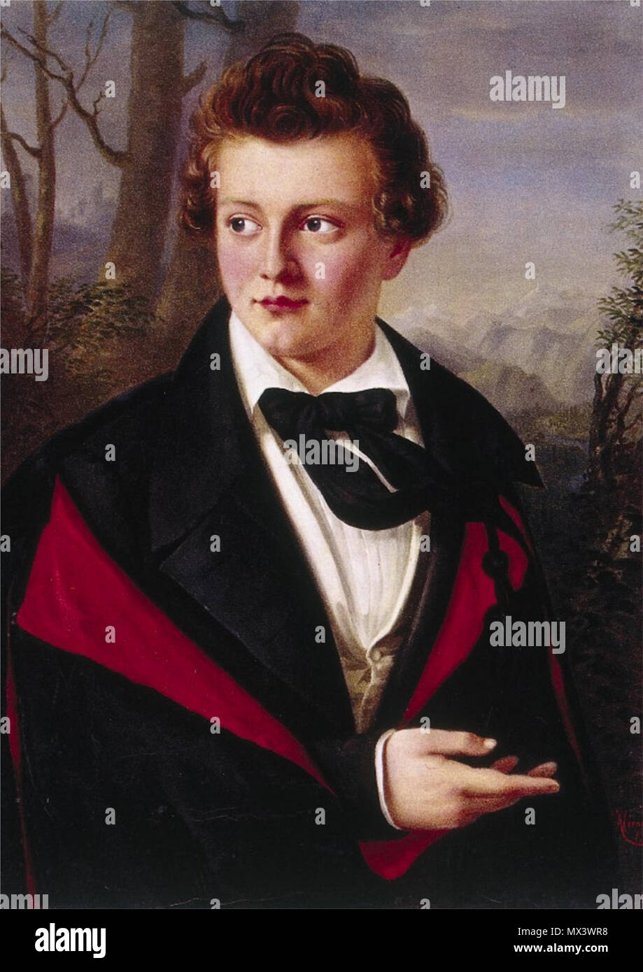 . Englisch Alfred Escher im Alter von 19 Jahren Deutsch Alfred Escher