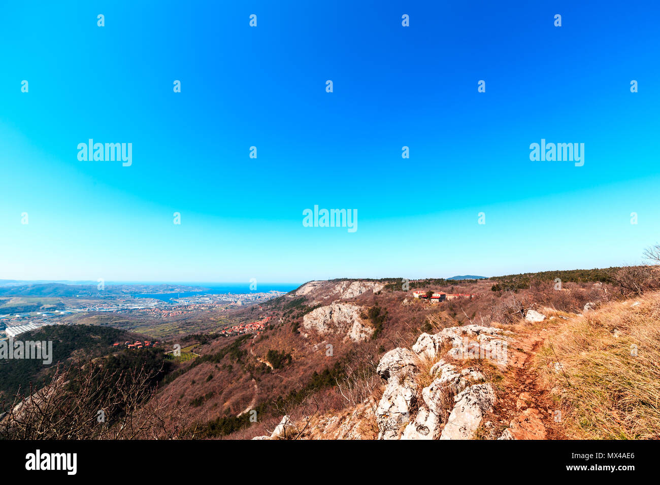 Der Val Rosandra, einem schönen Tal in der Nähe der Stadt Triest in ein Frühling Morgen Stockfoto