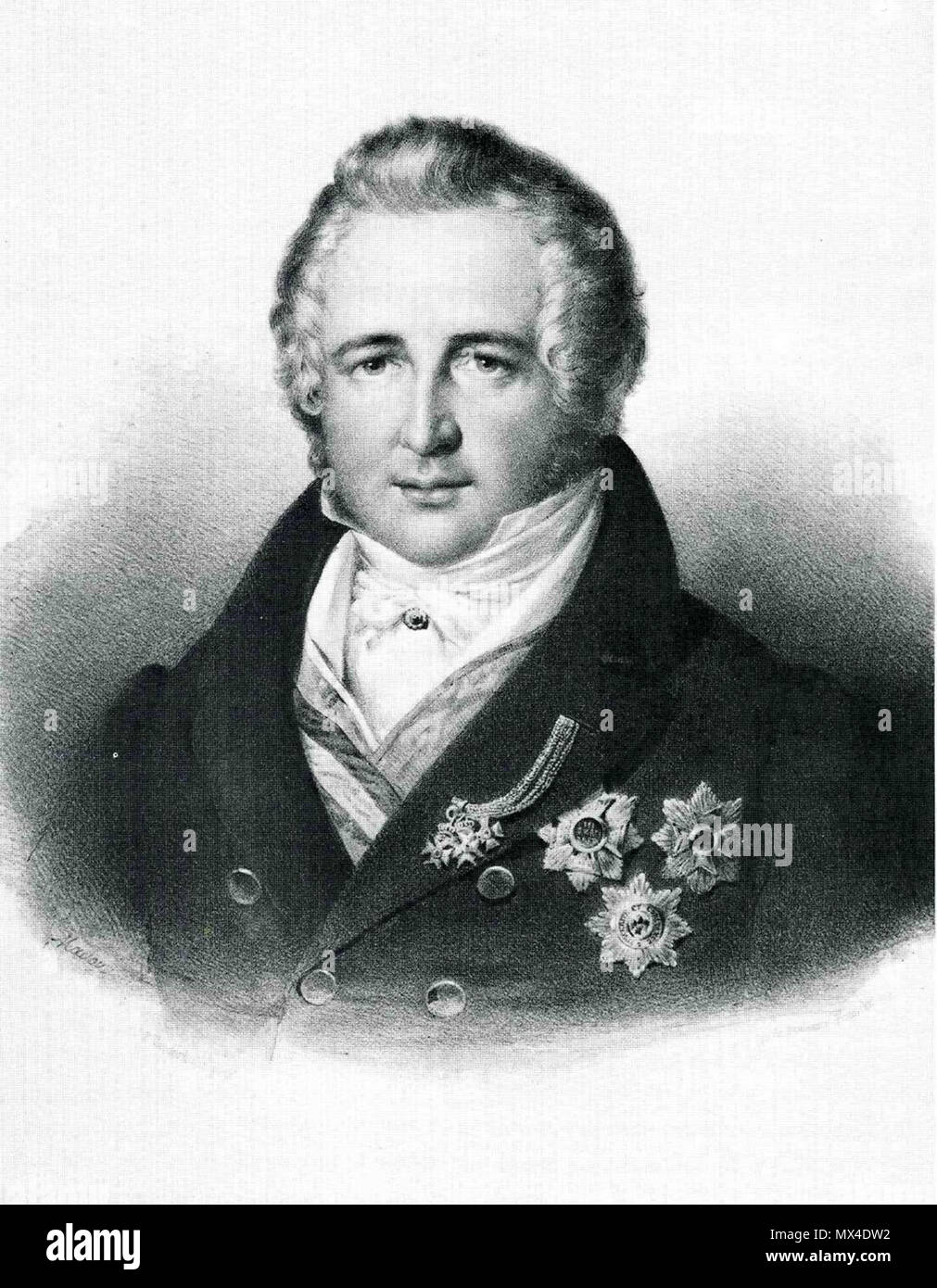 . Français: Duc Prosper-ludwig d'Arenberg (*). Français: XIXe siècle 55 Prosper-ludwig d'Arenberg (*) Stockfoto