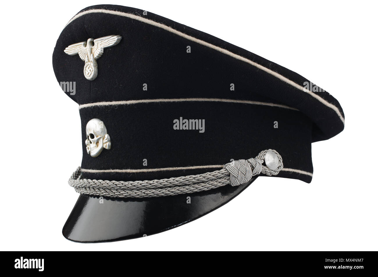 WW 2 deutsche SS-schwarz Futter cap isoliert auf weißem Stockfoto