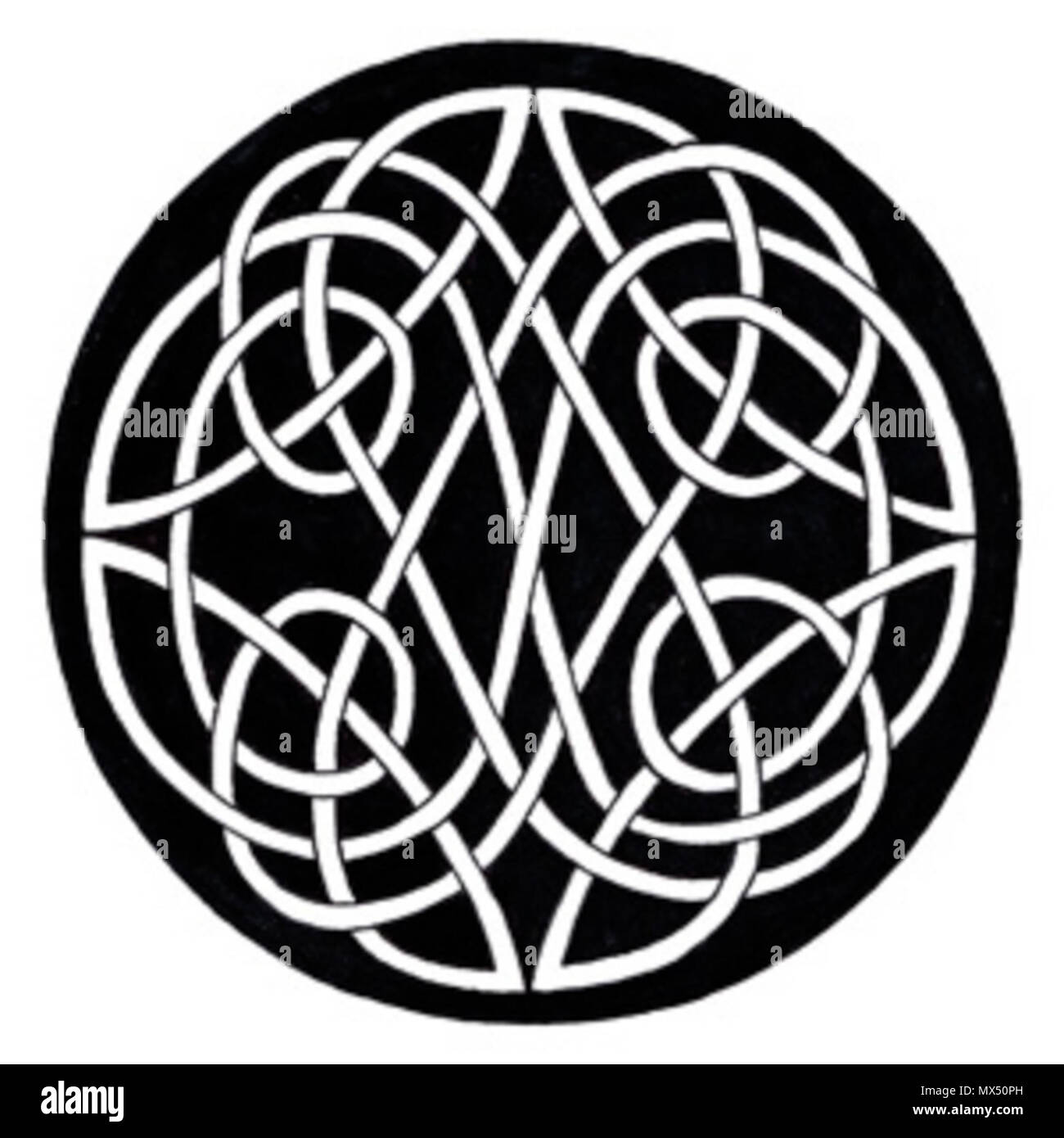 120 Keltischer Knoten zwei - Teil Kreis vertikal Stockfoto