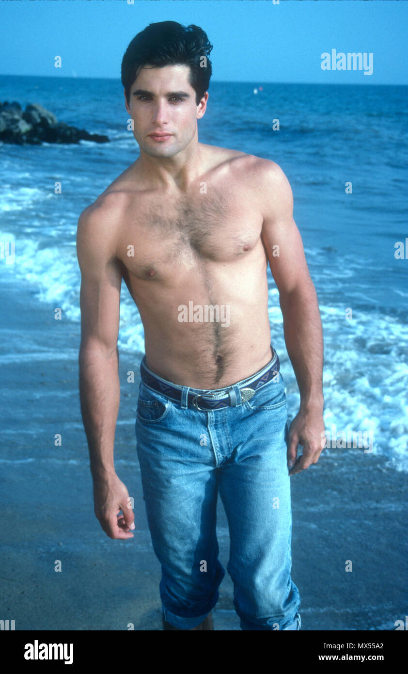 MALIBU, CA - 24. Juli: (exklusiv) Schauspieler John haymes Newton stellt beim Fototermin am 24. Juli in Malibu, Kalifornien 1991. Foto von Barry King/Alamy Stock Foto Stockfoto