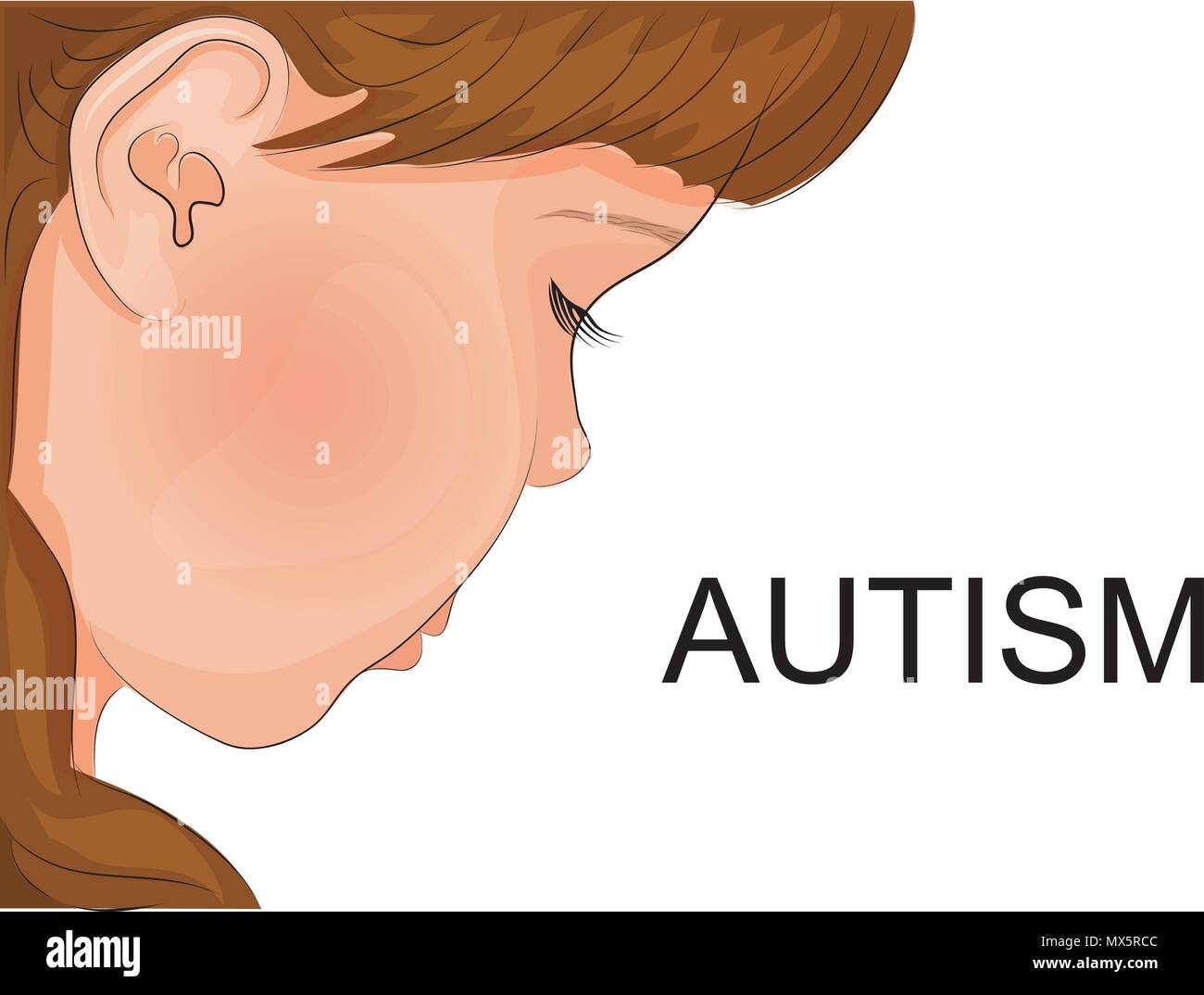 Abbildung: das Gesicht eines autistischen Kindes Stock Vektor