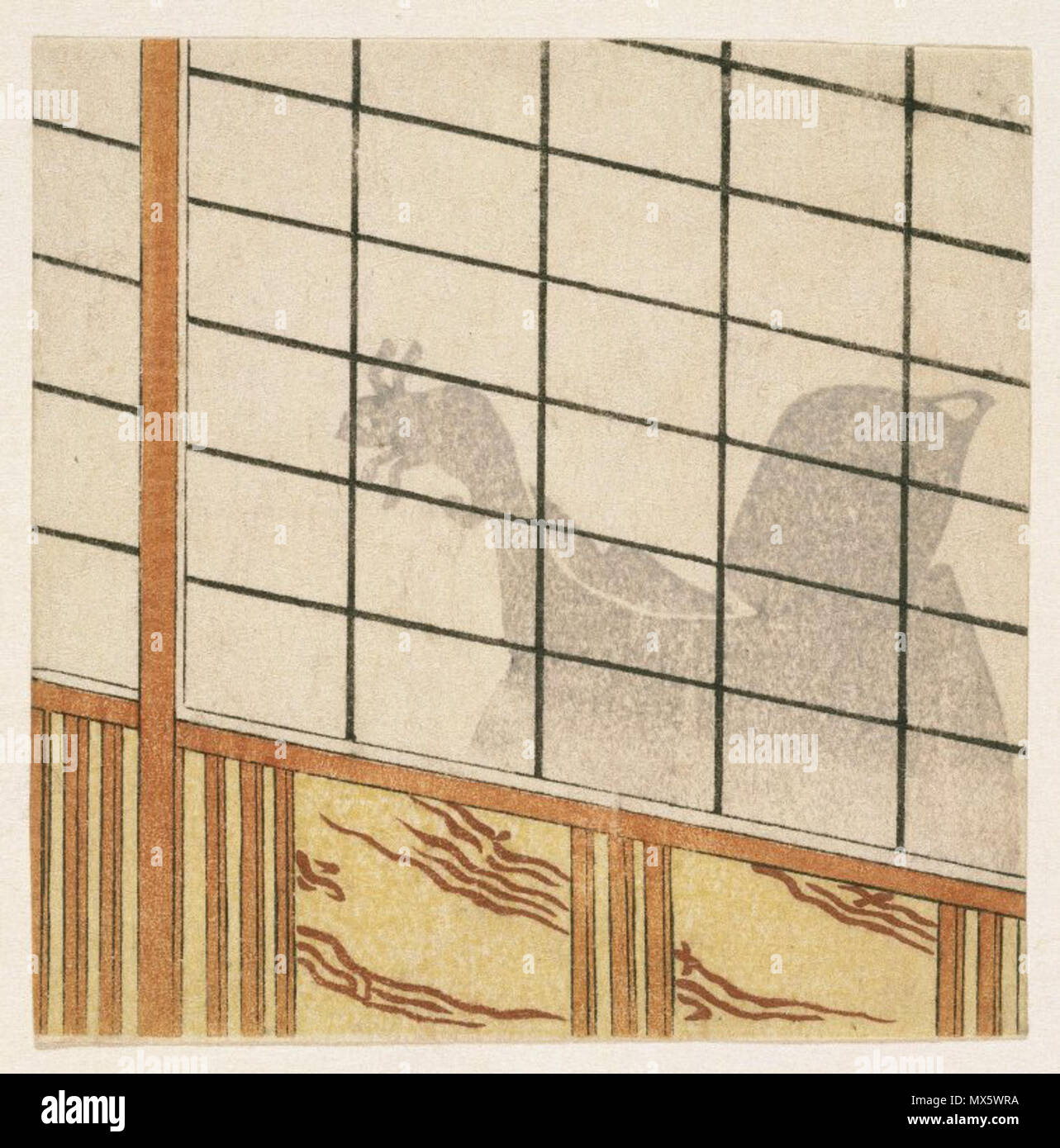 . E-Goyomi (Schatten des Menschen auf Shoji). Zwischen 1783 und 1784 100 Brooklyn Museum - E-Goyomi (Schatten des Menschen auf Shoji) Stockfoto