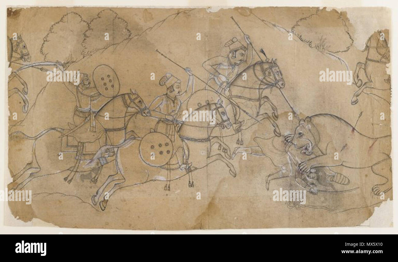 . Löwenjagd. ca. 1680 100 Brooklyn Museum - Löwenjagd Stockfoto