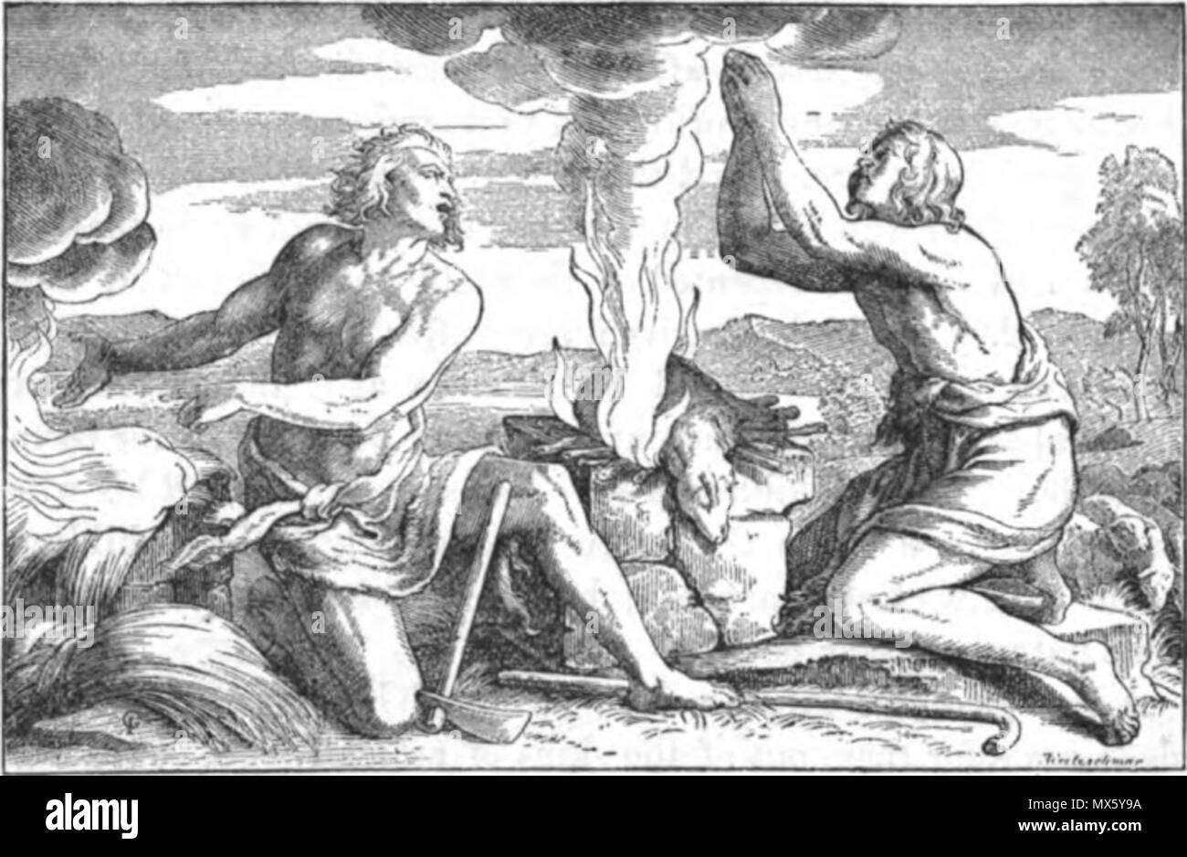 . Englisch: Kain und Abel bietet, Opfer. 1873. Unbekannt 108 Kain und Abel bietet, Opfer Stockfoto