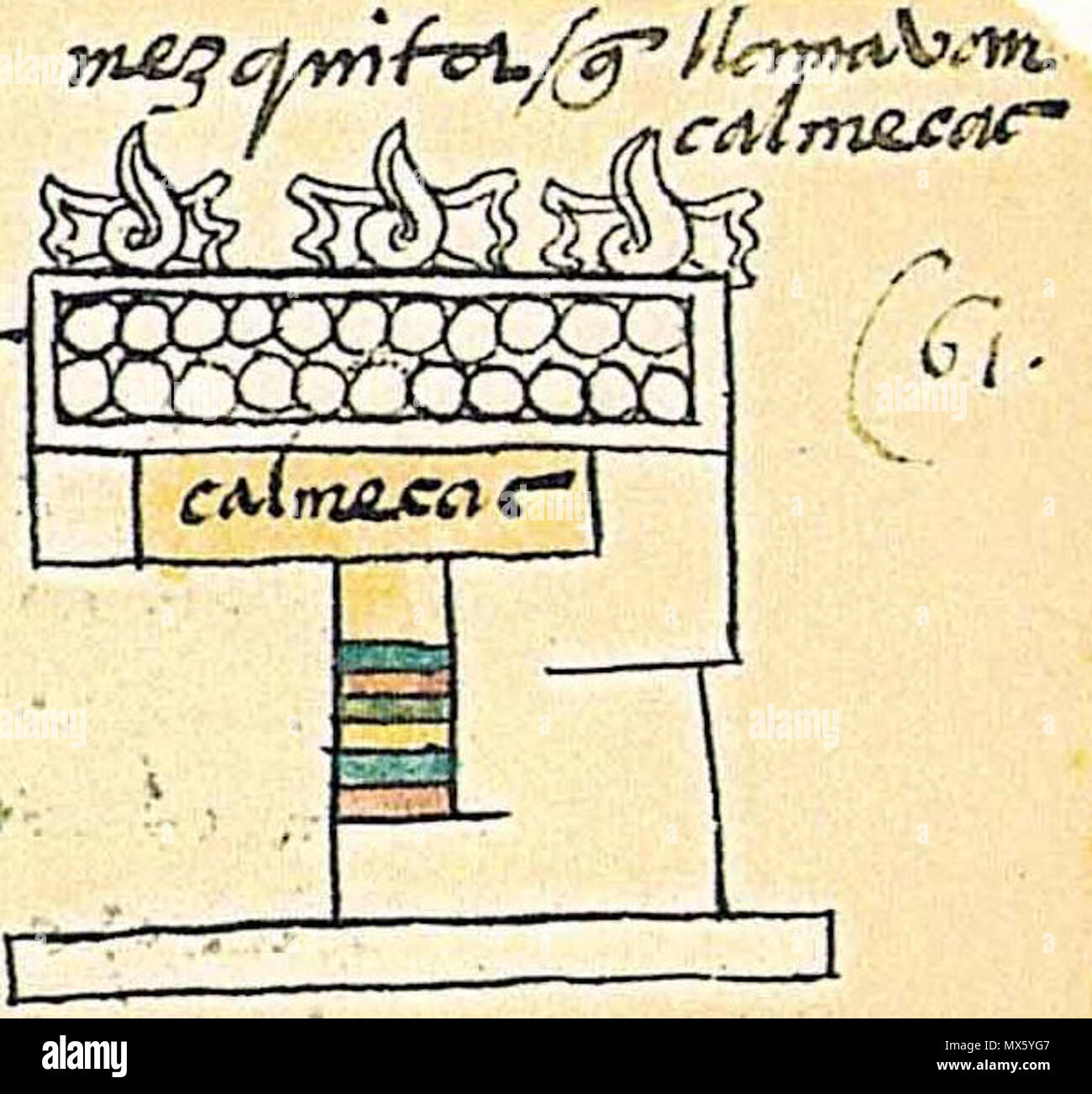 . Calmecac Glyph (Mendoza Codex, Folio 61r). Vom 8. März 2010, 15:42 (UTC). Codex Mendoza Folio 61r.jpg: Francisco Gualpuyohualcal? Abwandlung: El ComandanteHasta ∞ 109 Calmecac Glyph (Codex Mendoza 61r) Stockfoto