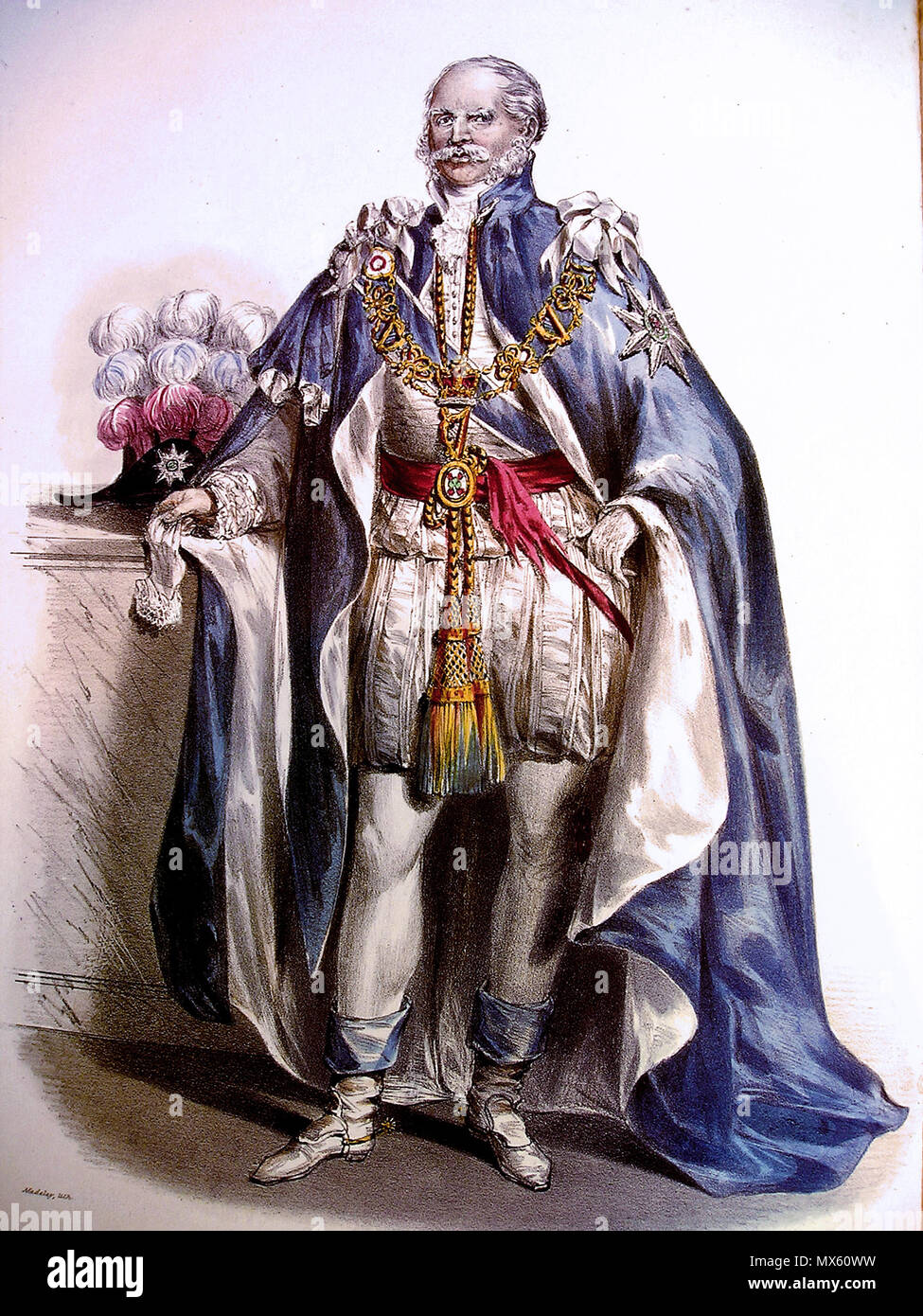 . Ernst August I., König von Hannover tragen der Robe eines Ritters Begleiter des Ordens des Hl. Patrick. Vor 1842. Artist: G.E. Madeley (Fl. 1826 - 1841, Datum des Todes unbekannt). Foto Benutzer: Dr pda 344 Ritter des Ordens des Hl. Patrick Stockfoto