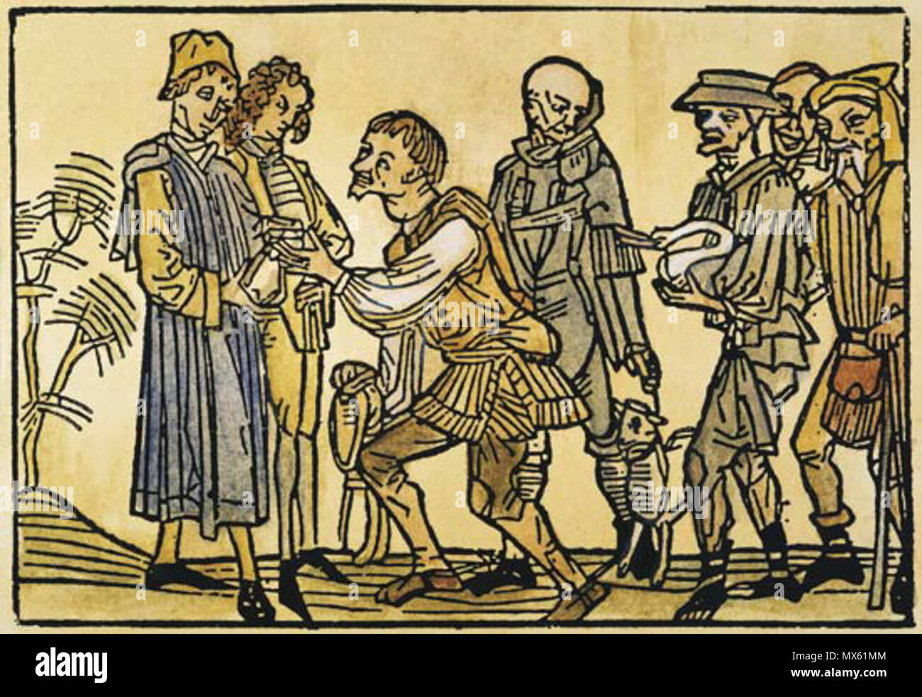 . Русский: Крестьяне сдают оброк. Гравюра. 15. Jahrhundert. Unbekannt 120 Cens Stockfoto
