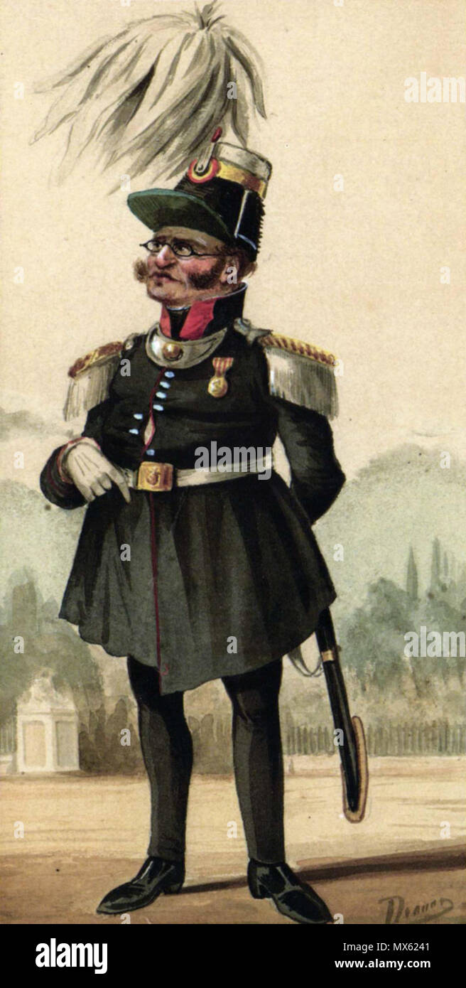 . Englisch: Satirische characature eines belgischen Garde Civique Officer, C. 1860. 23 September 2013, 15:31:44. Unbekannt 122 Characature einer Garde Civique Officer Stockfoto