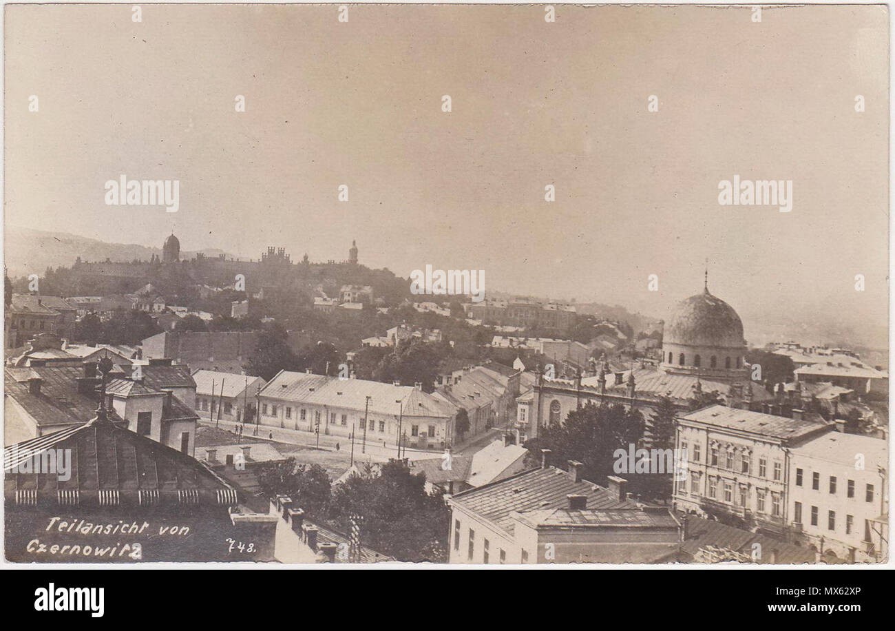 . Englisch: Tempel Synagoge in Czernowitz. 1917. Unbekannt 126 Tscherniwzi (Czernowitz), Tempel Stockfoto