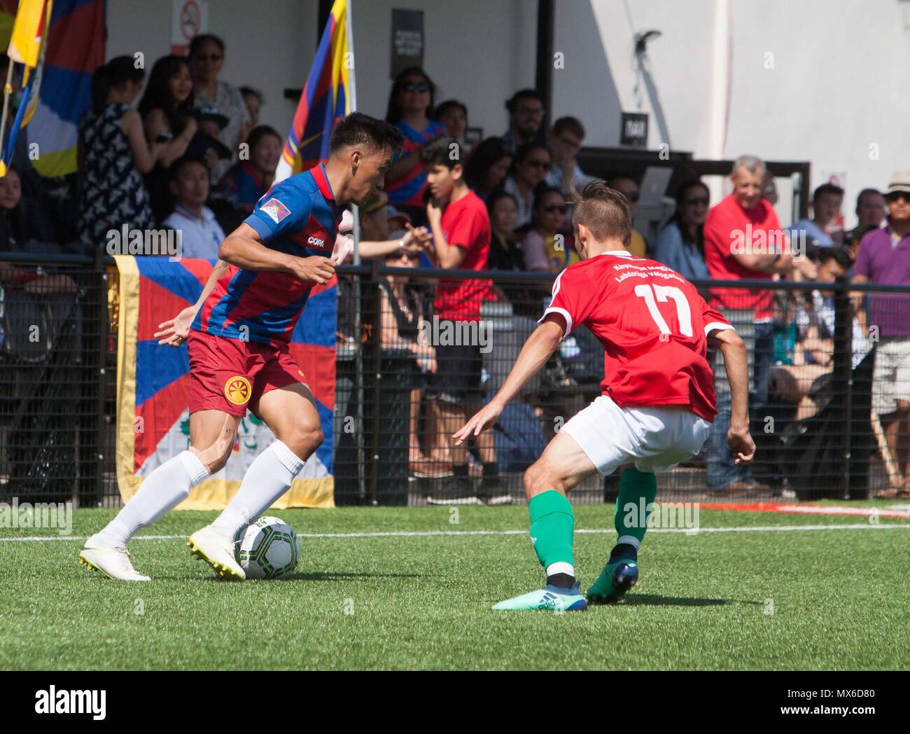 Bracknell, Großbritannien. 3. Juni 2018: Bracknell, UK-Karpatalya v Tibet in der CONIFA Welt Fußball-Cup 2018 in Bracknell Town FC. Karpatalya gewann 5-1. Credit: Andrew Spiers/Alamy leben Nachrichten Stockfoto