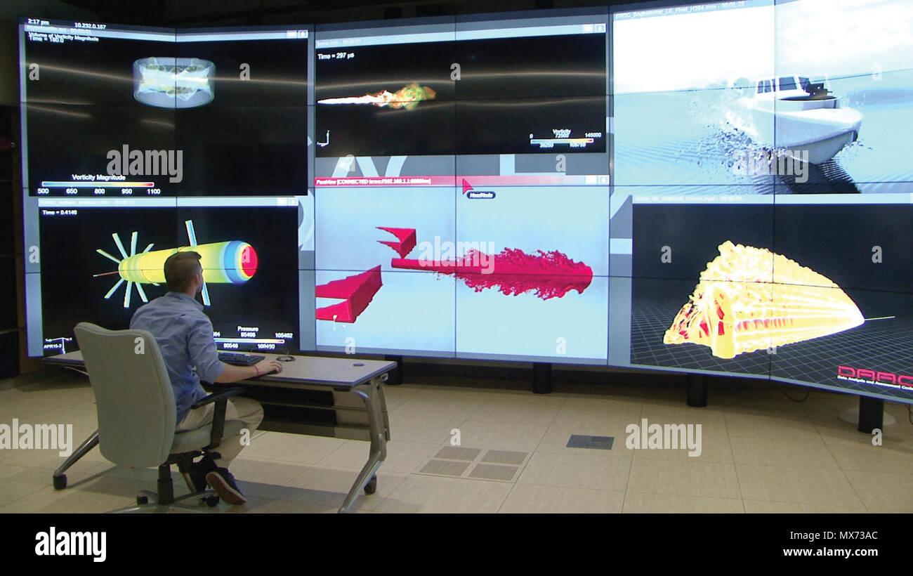 Die ARL DOD Supercomputing Resource Center nutzt Hochleistungs-Computing-mission Wirksamkeit zu erhöhen und die Modernisierung der Armee Prioritäten voraus. Mehr als 60 Armee Programme der Aufzeichnung sind abhängig von der Nutzung des Service von Advanced Computing- und Netzwerkressourcen und Upgrades im Mai 2017 umgesetzt erlauben Forschern, Systeme zu entwerfen und zu einem noch schnelleren Tempo zu verbessern. Stockfoto