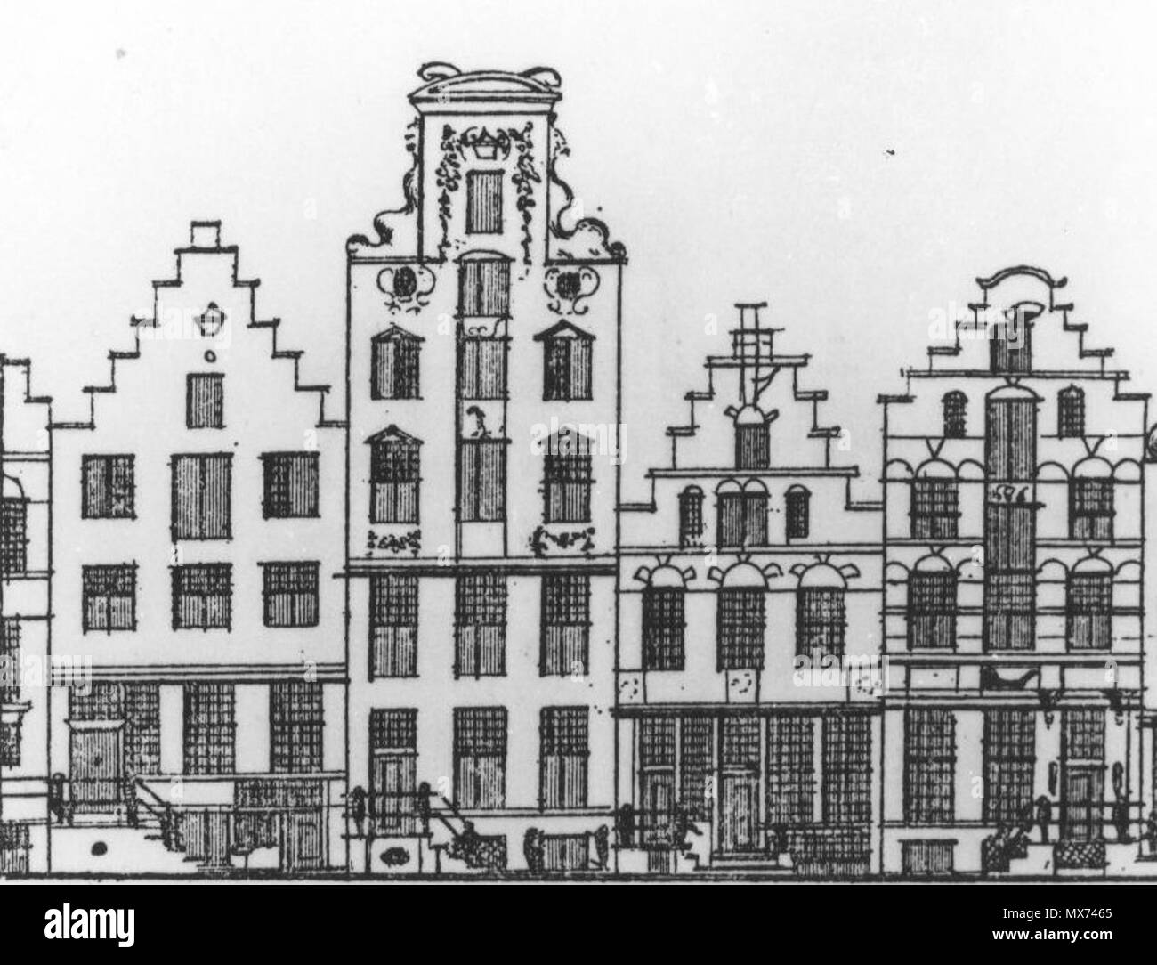 . Nederlands: Brouwersgracht 47, 49, 51 en 53. 2. August 2007 (original Upload Datum) (ursprünglicher Text: 1770). Caspar Philips 102 Brouwersgracht 47-53 Stockfoto