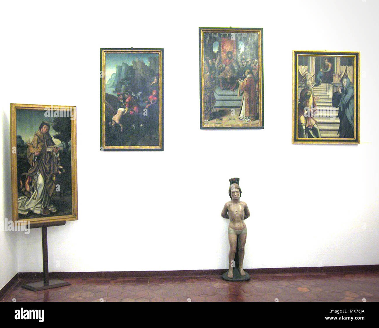 . Gemälde von anonymen portugiesischen Künstler (17. c.); auf der linken Seite ist ein Vincente" (Vicente Gil und Manuel Vicente, 16. c.) Das Museu da REINHA D. Leonor, Beja, Portugal zugeschrieben. 24. September 2006. Georges Jansoone 79 Beja 39 Stockfoto