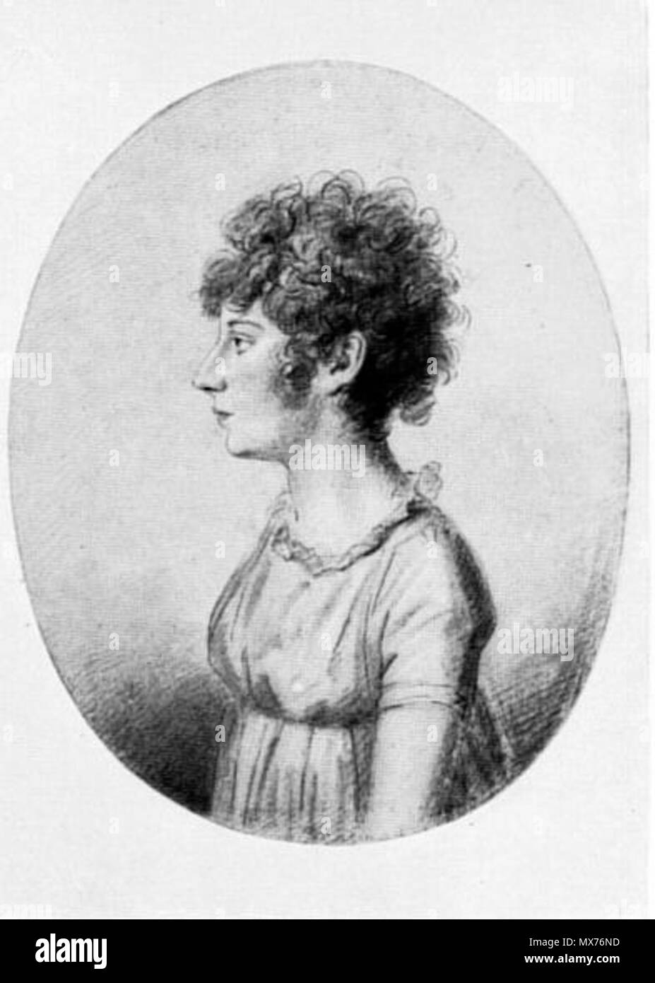 . Caroline Jagemann (177-1848) Silberstiftzeichnung von Christian Hornemann. Die Schwester des Malers, bei Iffland in Mannheim ausgebildet, gehörte seit März 1797 der Weimarer Bühne als ausgezeichnete Plant und Sängerin ein. Your nahen Beziehungen zum Herzog gaben ihr eine Machtstellung am Theater, sterben Goethes Arbeit oft erschwerte und schließlich im April 1817 zur Niederlegung Waden Amtes führte. . Christian Hornemann 115 Caroline Jagemann Stockfoto