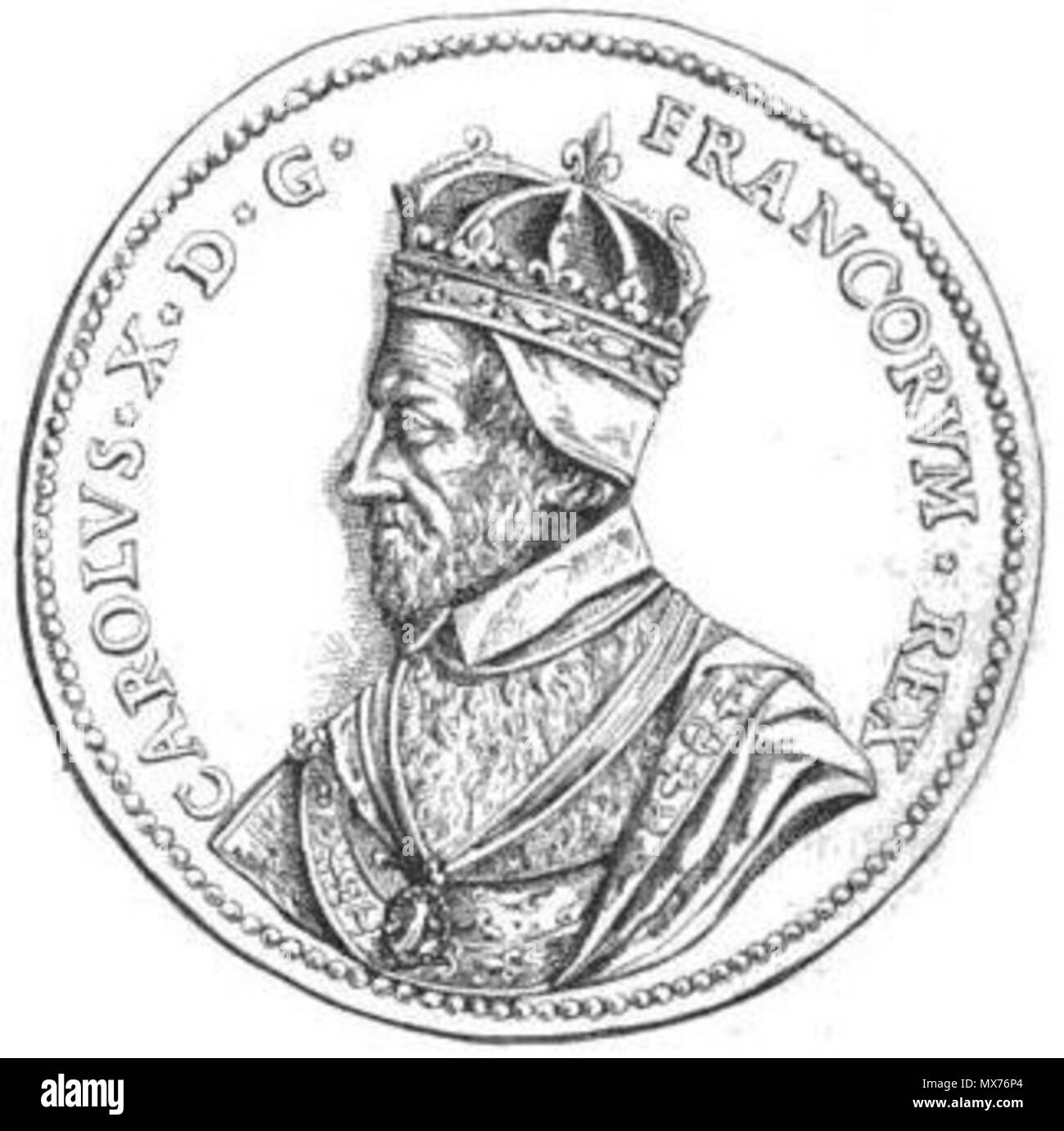 . 'Médaille du roi Charles X' (XVIe siècle). 1861. Unbekannt 115 Carolus X Stockfoto
