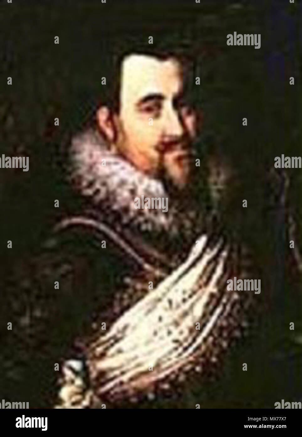 . Christian IV., König von Dänemark. Hinweis: Die Quelle, dass es sich um ein Portrait der Komponist, Dirigent, Geiger, en: William Brade (1560-1630), aber das Stück von Informationen scheint falsch zu sein. Mit [1] oder die Datei vergleichen: Kristian IV av Danmark, malning av Pieter Isaacsz 1611-1616.jpg. Datum unbekannt. Unbekannt 129 Christian IV. dk Stockfoto