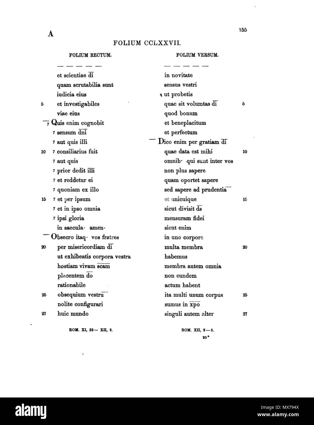 . Englisch: Tischendrof der Faksimile-ausgabe des Codex ('Monumenta Sacra et Profana" Lipsiae 1855). 6. Jahrhundert. Unbekannt 136 Codex Carolinus Tischendorf (Monumenta s. 155) Stockfoto