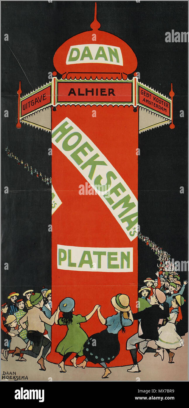 . Nederlands: Affiche: Daan Hoeksema der Glasplatte. Gebroeders Koster (Amsterdam). Zwischen 1900 und 1925. Daan Hoeksema (1879-1935) 151 Daan Hoeksema der Glasplatte Stockfoto