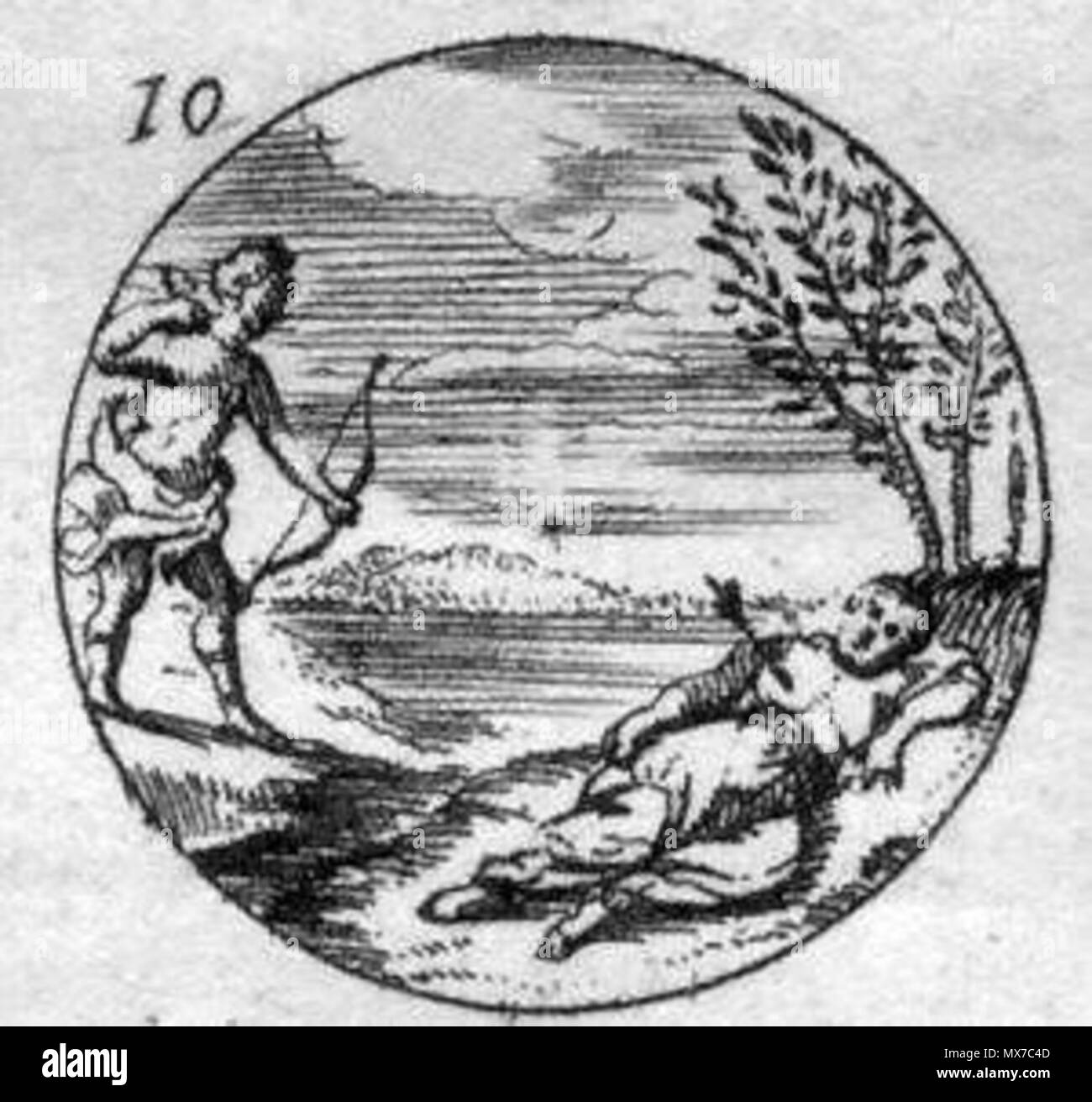 . Français: Daniel de La Feuille, Ersinnt et emblemes anciennes et modernes - Apollo und Coronis. Diese Datei fehlt, Informationen zum Autor. 152 Daniel de La Feuille, Ersinnt et emblemes anciennes et modernes - Apollo und Coronis Stockfoto