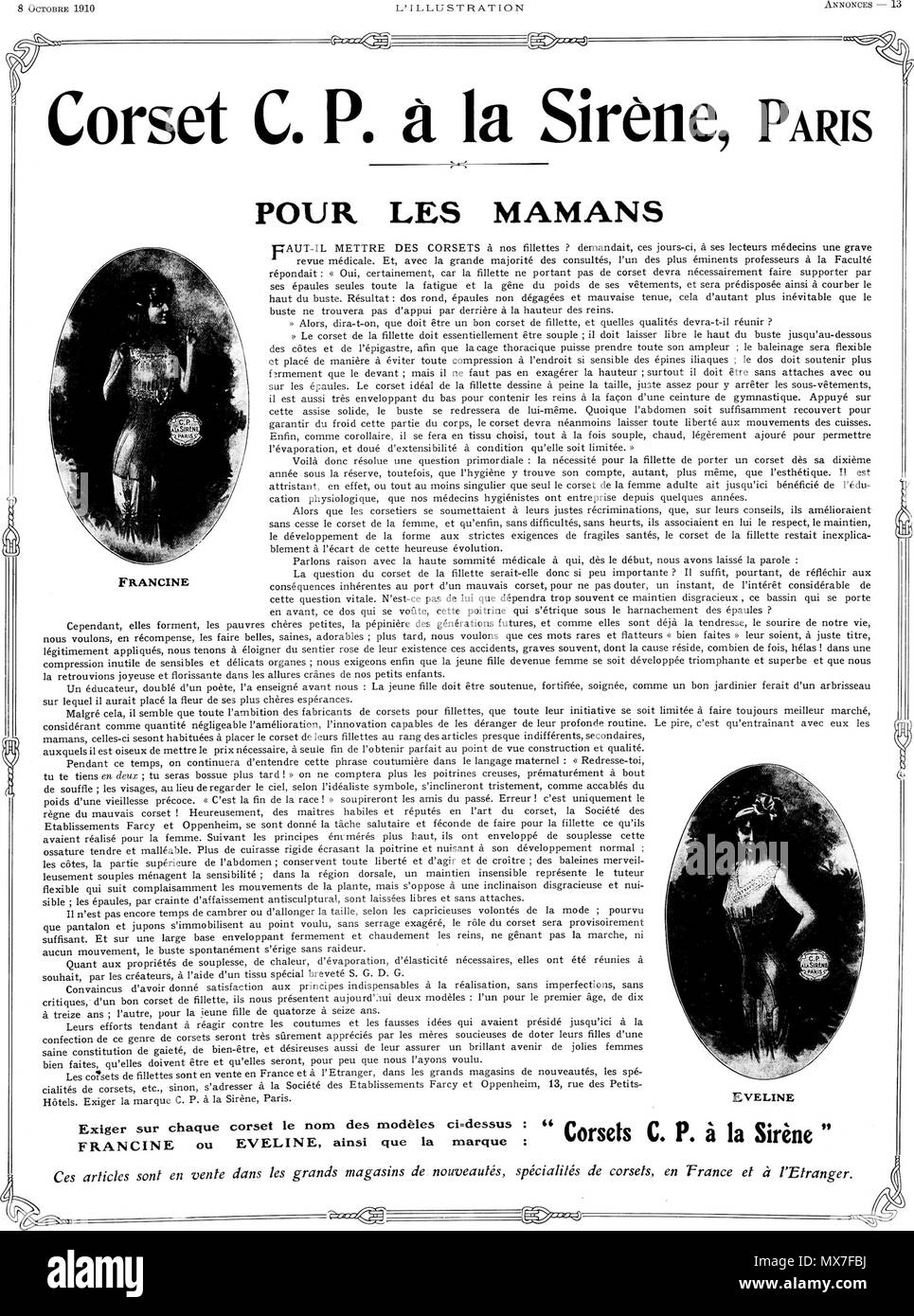 144 Korsett C. S. à La Sirène, Paris Stockfoto